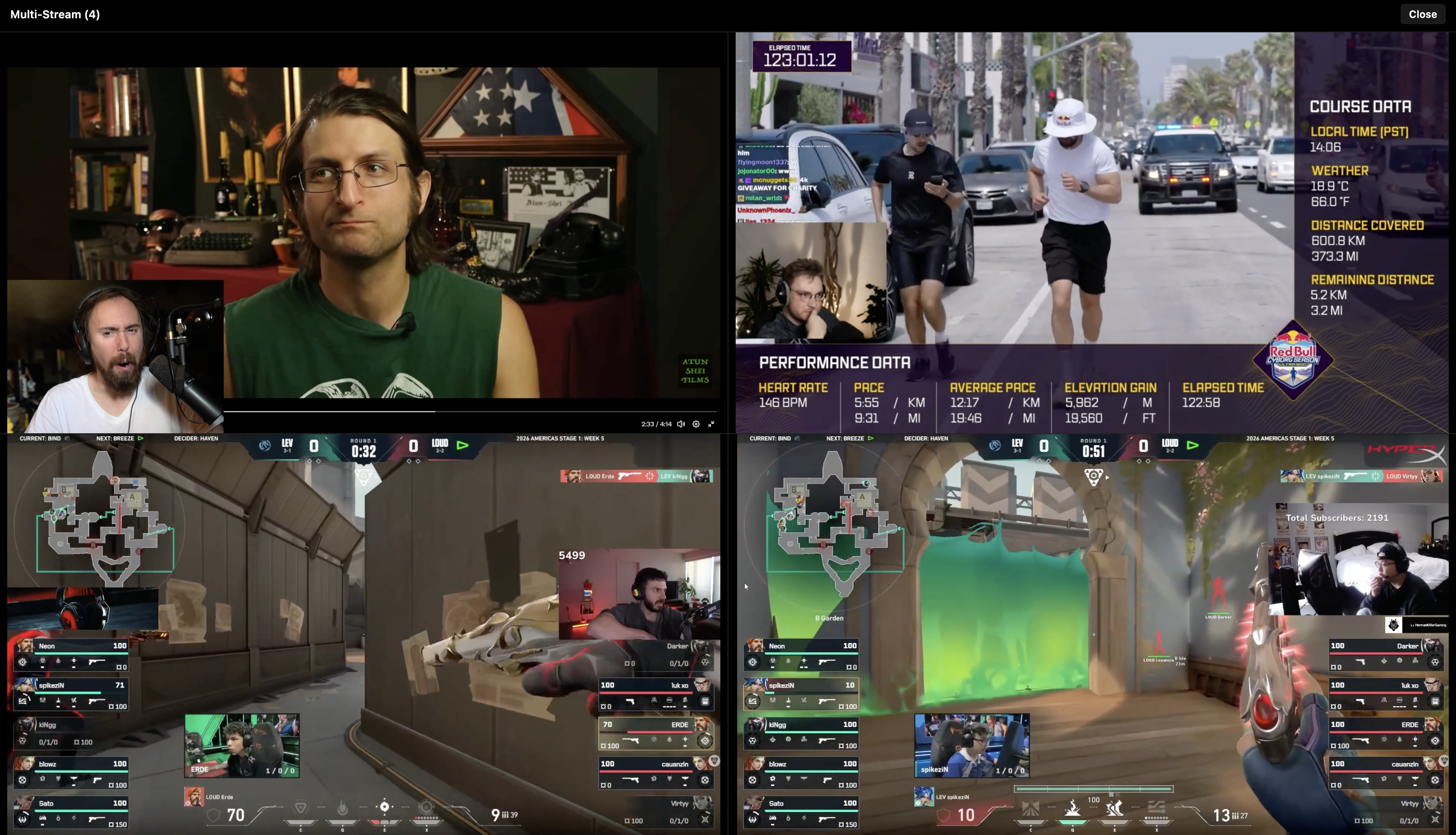 Multi-stream tournament workspace